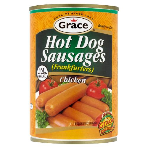 Grace Hot Dog Sausages (Frankfurters) Chicken 400G