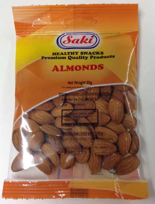 Saki Almonds Roasted And Salted 55G