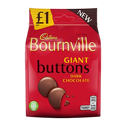 Cadbury H Bournville Giant Buttons 95G