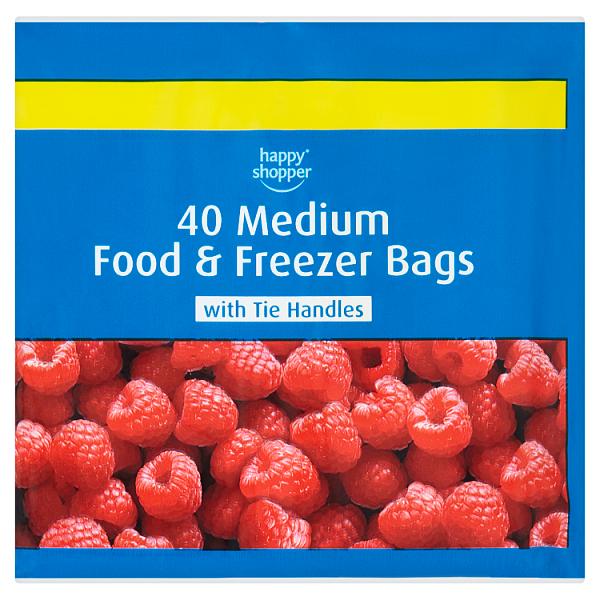 Happy Shopper 40 Medium Food and Freezer Bags - 40 pcs